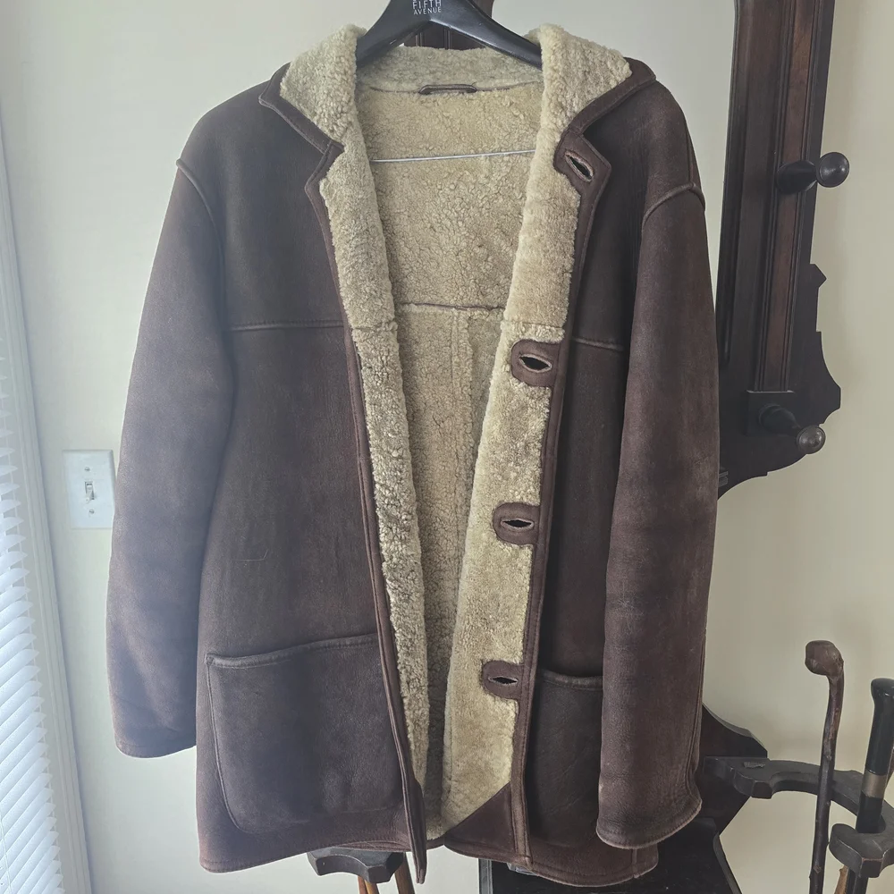 Barneys New York Brown Shearling Jacket - Picture 1 of 4